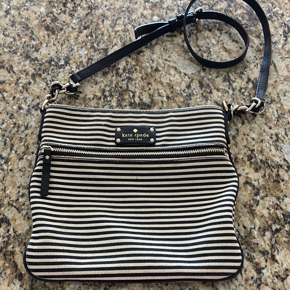 Kate Spade Black and White Nautical Crossbody Bag